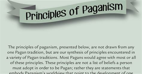 The principles upheld by pagans